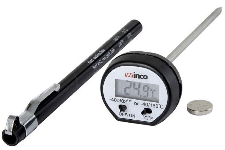 Winco 4.75 Inch 15/16 Lcd Digital Probe Black Thermometer; 1 Each - High Mart Wholesale