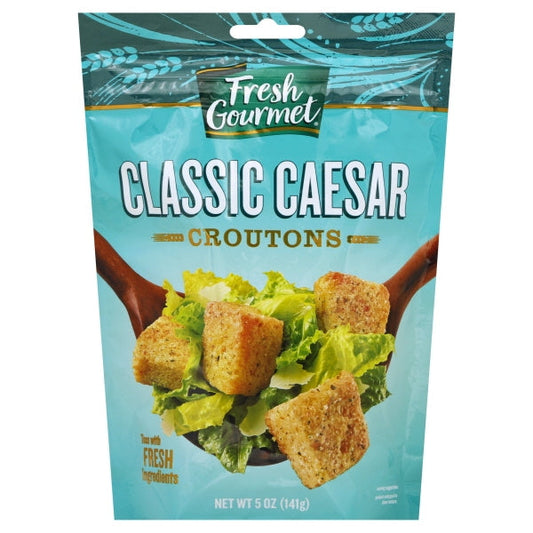Fresh Gourmet Classic Caesar Crouton Bag; 5 Ounce; 12 Per Case - High Mart Wholesale