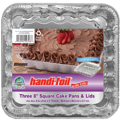 Handi-Foil Cnc Square Cake Pan With Lid; 3 Each; 14 Per Case - High Mart Wholesale