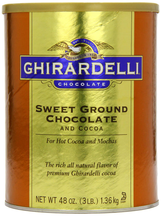 Ghirardelli Sweet Ground Chocolate Cocoa Can; 3 Pounds; 6 Per Case - High Mart Wholesale