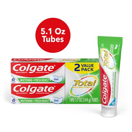 Colgate Total Whitening Toothpaste Plus Fresh Boost; 10.2 Ounces; 6 Per Box; 2 Per Case - High Mart Wholesale