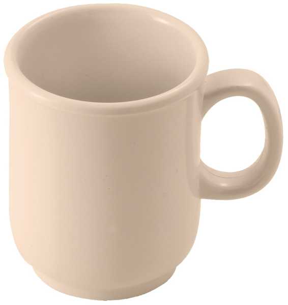 Winco 8 Ounce Melamine Bulbous Mugs Tan; 1 Each; 4 Per Case - High Mart Wholesale