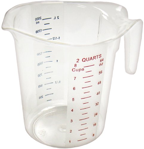 Winco Measuring Cup Polycarbonate 2 Quart; 6 Each; 1 Per Case - High Mart Wholesale