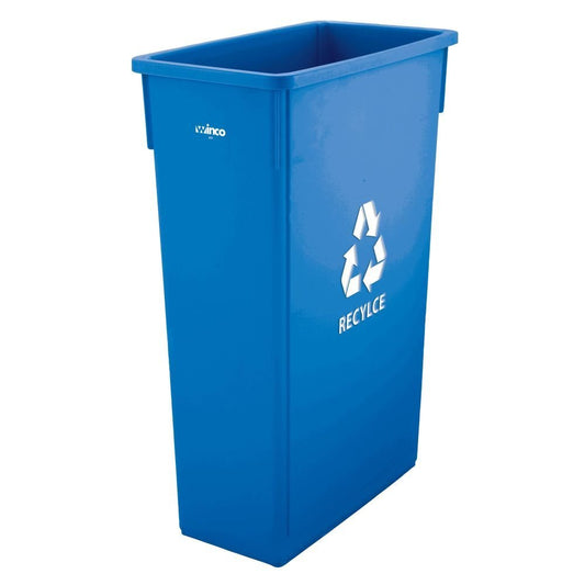 Winco Trash Can Slender Blue Recycled 23 Gallon; 4 Each; 1 Per Case - High Mart Wholesale