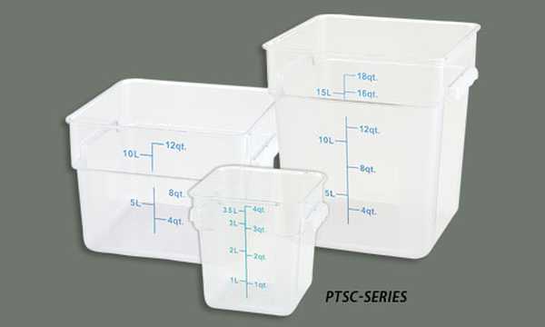 Winco Square Storage Container Translucent; 1 Each; 1 Per Case - High Mart Wholesale