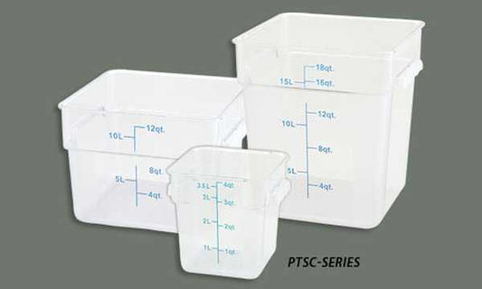 Winco Square Storage Container Translucent; 1 Each; 12 Per Box; 24 Per Case - High Mart Wholesale