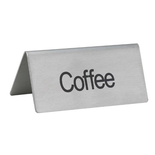 Winco Tent Sign Stainless Steel "Decaf"; 12 Each; 1 Per Case - High Mart Wholesale