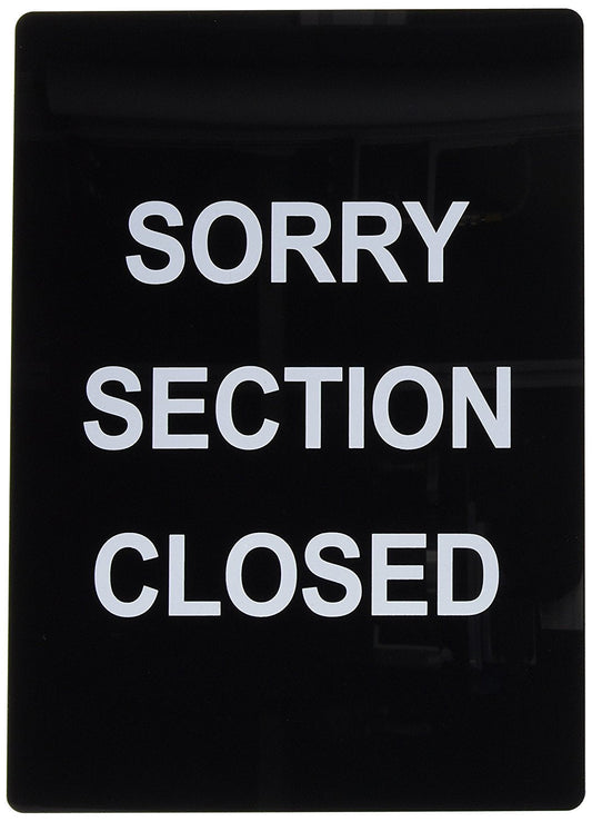 Winco Sign Section Closed; 6 Each; 1 Per Case - High Mart Wholesale