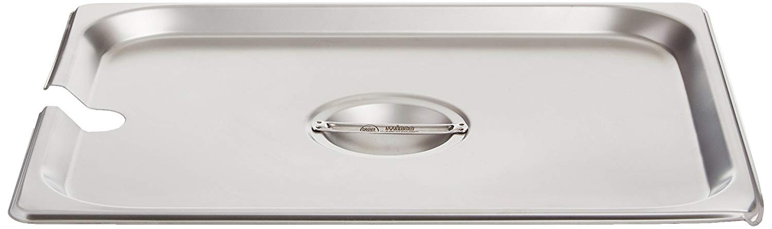 Winco Half Size Slotted Stainless Steel Steam Table Pan Cover; 1 Each - High Mart Wholesale