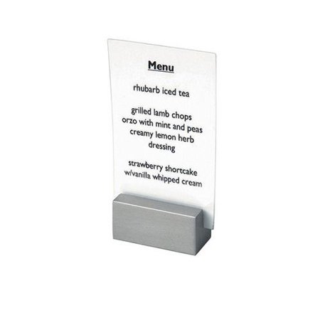 Front Of The House Stainless Steel Menu & Card Holder; 12 Each; 1 Per Case - High Mart Wholesale
