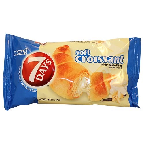 7 Days Croissant Single Serve Tray Vanilla; 2.65 Ounces; 6 Per Box; 4 Per Case - High Mart Wholesale