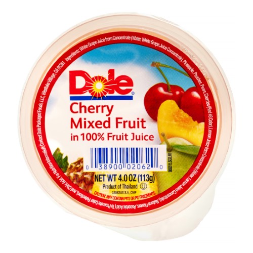 Dole Fruit In Juice Mixed Cherry; 4 Ounce; 36 Per Case