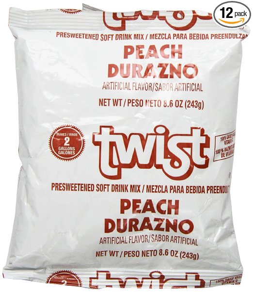 Kraft Twist Peach Soft Drink Mix; 8.6 Ounce; 12 Per Case - High Mart Wholesale