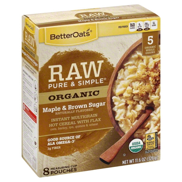 Malt O Meal Hot Cereal Raw Pure And Simple Maple Brown Sugar; 11.6 Ounces; 6 Per Case - High Mart Wholesale