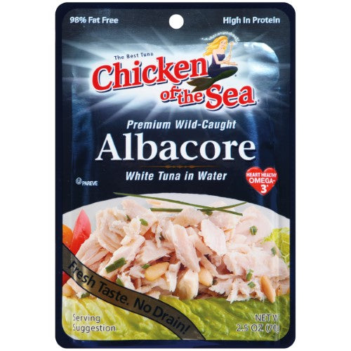 Chicken Of The Sea Albacore Tuna Retail Premium White Pouch; 2.5 Ounces; 12 Per Case - High Mart Wholesale