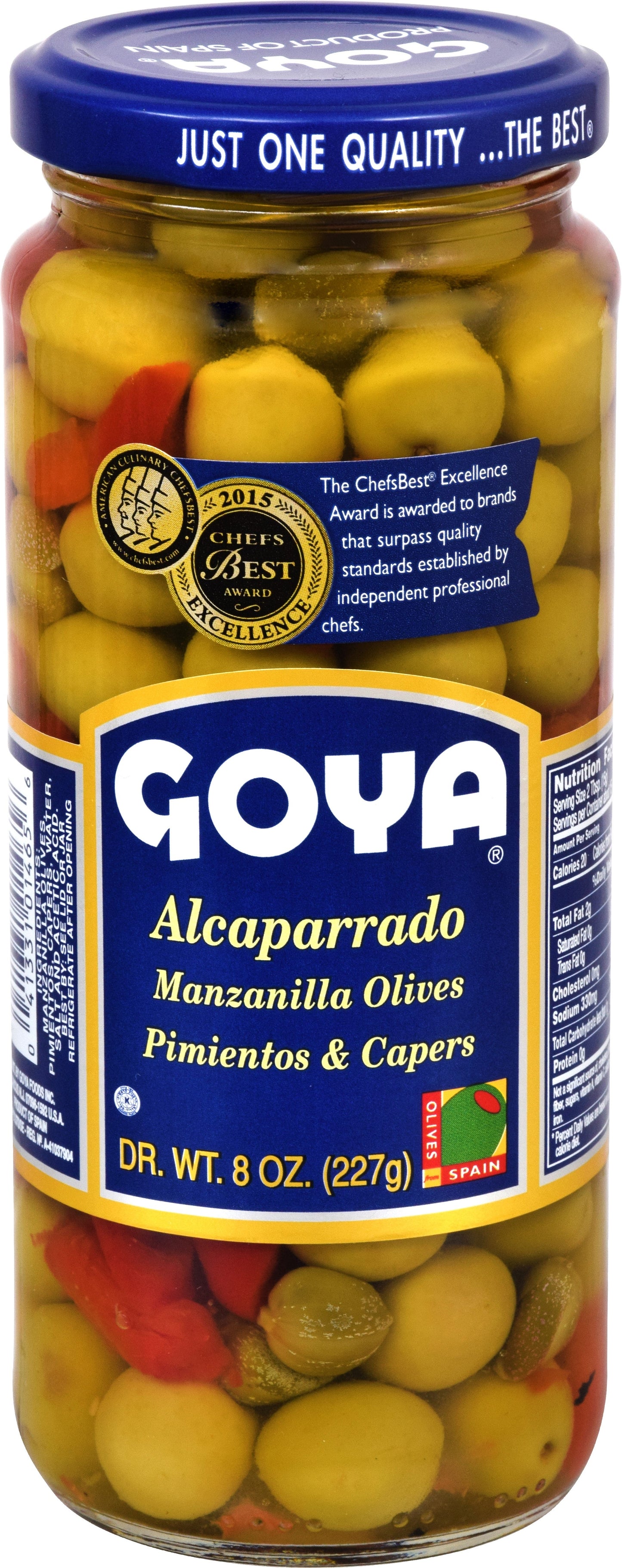 Goya Capers With Pimento Olives Jar; 8 Ounce; 24 Per Case