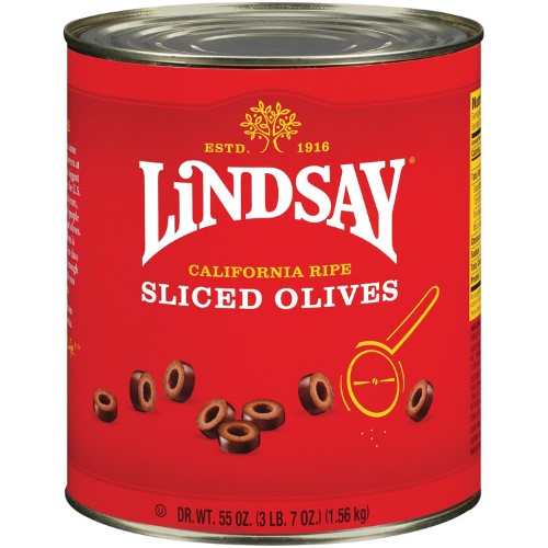 Lindsay Black Ripe Sliced Olives Canned; 55 Ounce; 6 Per Case - High Mart Wholesale