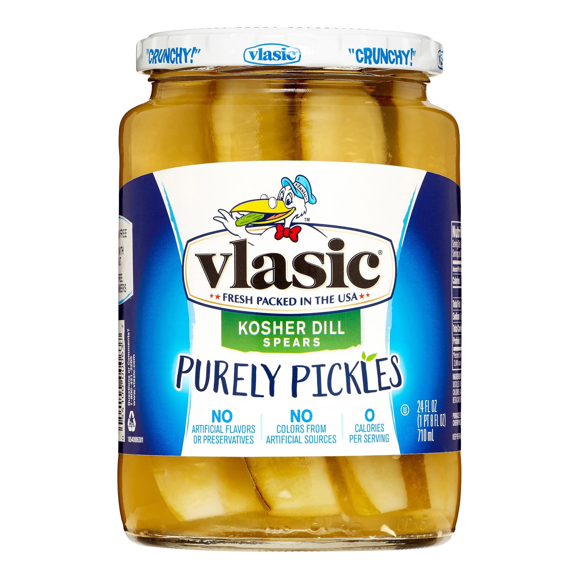 Vlasic Kosher Dill Purely Pickle Spear Jar; 24 Fluid Ounce; 6 Per Case - High Mart Wholesale