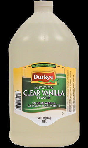 Durkee Imitation Clear Vanilla Flavoring; 128 Fluid Ounce; 4 Per Case - High Mart Wholesale