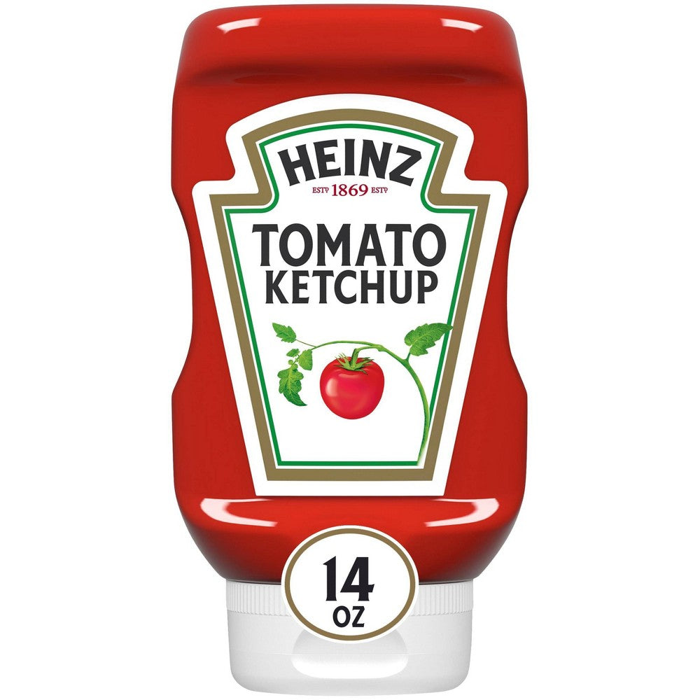 Heinz Stay Clean Upside Down Cap Tomato Ketchup Bottle; 14 Ounce; 16 Per Case