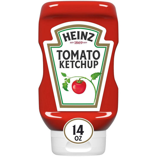 Heinz Stay Clean Upside Down Cap Tomato Ketchup Bottle; 14 Ounce; 16 Per Case