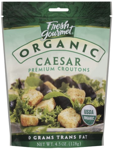 Fresh Gourmet Organic Parmesan Caesar Crouton Bag; 4.5 Ounce; 9 Per Case - High Mart Wholesale