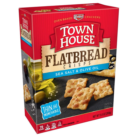 Kellogg's Town House Flatbread Crisps Sea Salt & Olive Oil; 9.5 Ounces; 12 Per Case