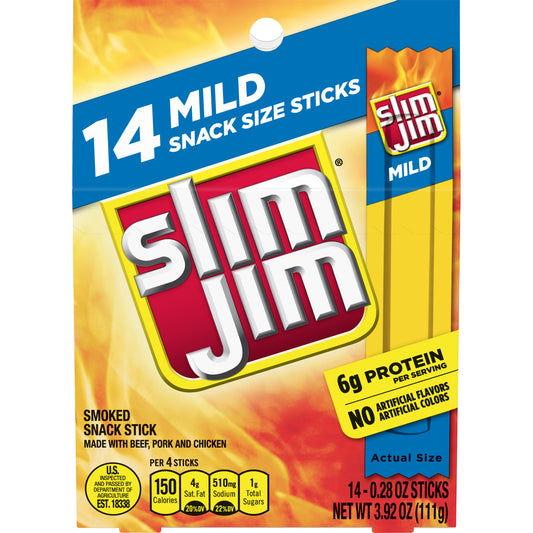 Slim Jim Gable Top Mild Sticks; 3.92 Ounce Box; 3.92 Ounces; 7 Per Case