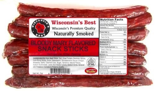Wisconsins Best Garlic Snack Sticks Meat Snack Stick Value Pack Sticks; 7 Ounce; 12 Per Case - High Mart Wholesale