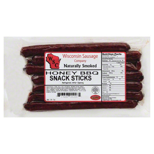 Wisconsins Best Honey Bbq Snack Sticks Meat Snack Stick Value Pack Sticks; 7 Ounce; 12 Per Case - High Mart Wholesale