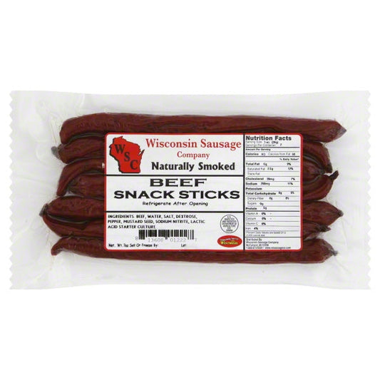 Wisconsins Best 100% Beef Snack Sticks Meat Snack Stick Value Pack Sticks; 7 Ounce; 12 Per Case - High Mart Wholesale