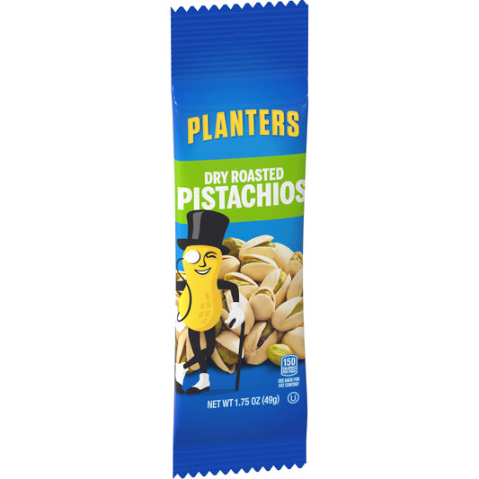 Planters Dry Roasted Pistachio Tubes; 1.75 Ounces; 12 Per Box; 9 Per Case