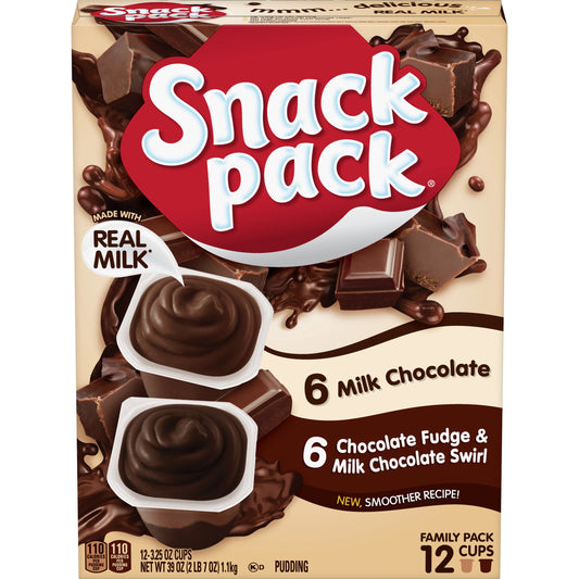 Snack Pack Pudding Chocolate Lovers Family Pack; 39 Ounces; 6 Per Case