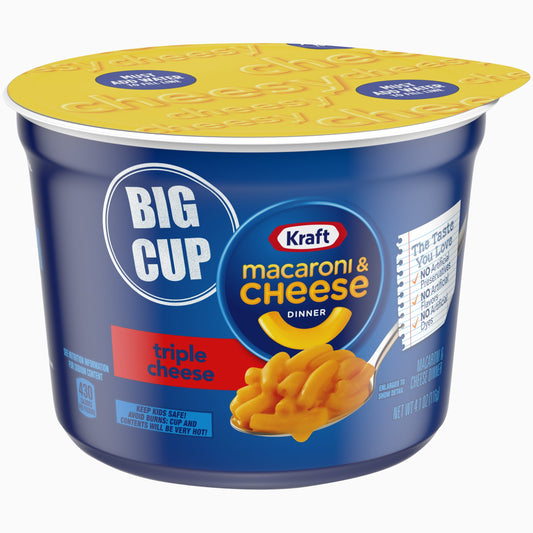 Kraft Easy Macaroni Extra Large Triple Cheese Cup; 4.1 Ounces; 8 Per Case