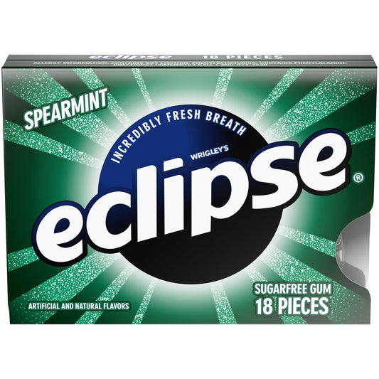 Eclipse Single Serve Spearmint Gum; 18 Piece; 8 Per Box; 18 Per Case