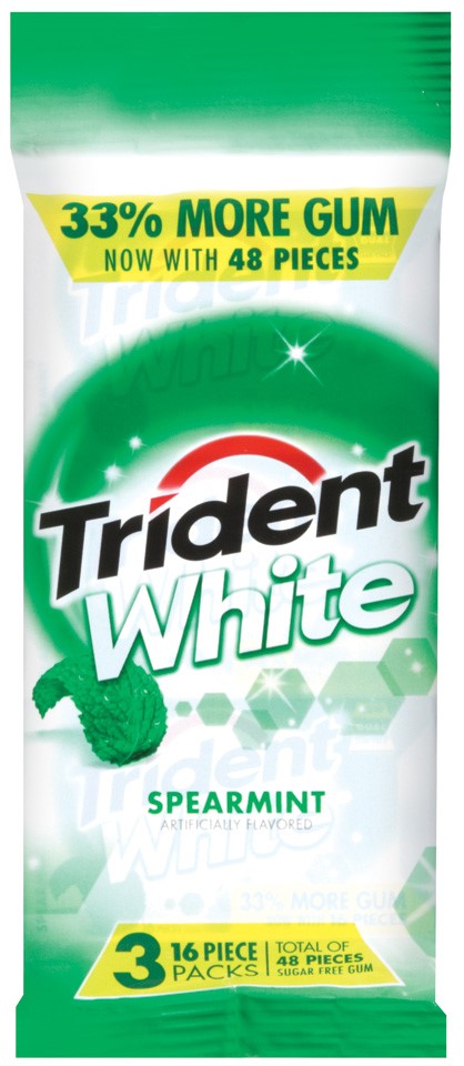 Trident White Gum Spearmint 3 Pack; 48 Count; 20 Per Case