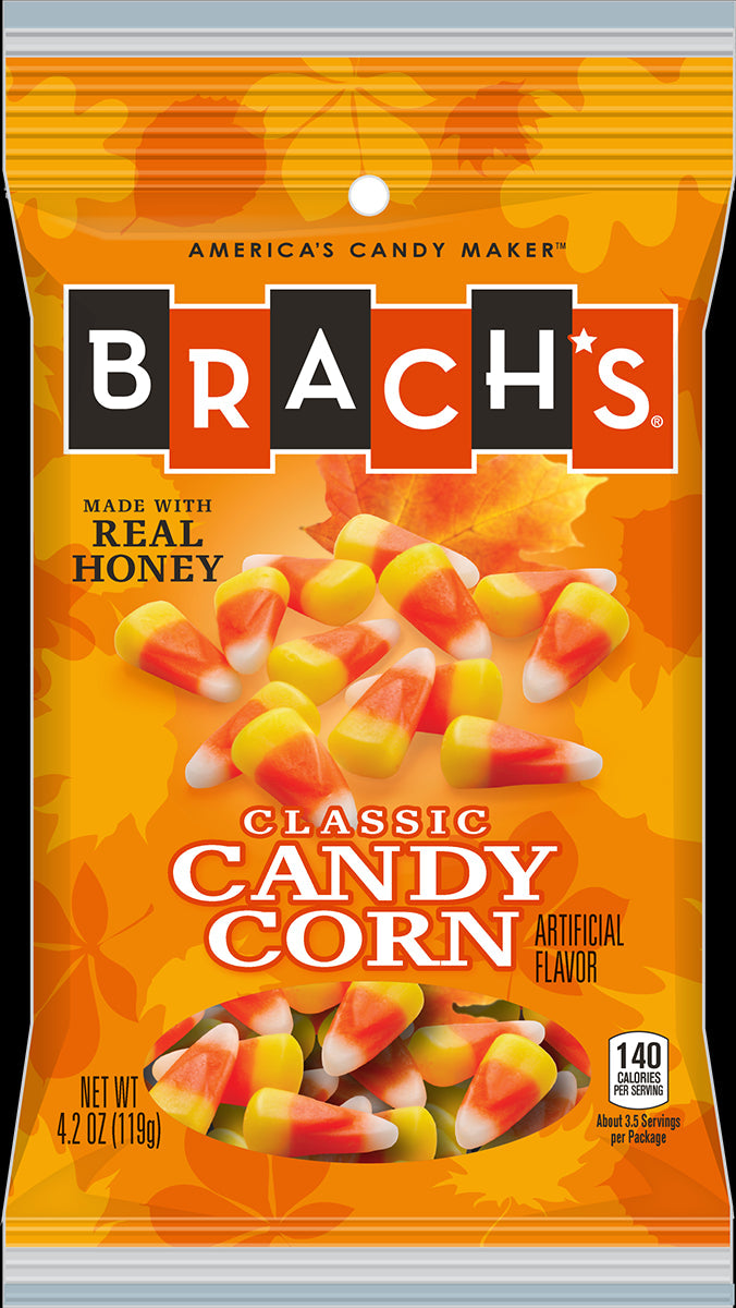 Brachs Candy Corn Peggable Bag; 4.2 Ounces; 18 Per Case - High Mart Wholesale