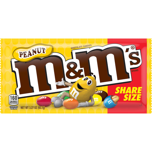 M&M's King Size Peanut; 3.27 Ounces; 24 Per Box; 6 Per Case