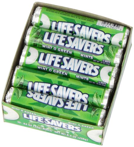 Lifesavers Wint-O-Green Candy; 0.84 Ounces; 20 Per Box; 15 Per Case