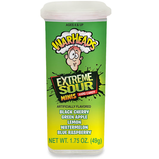 Warheads Xtreme Sour Hard Candy Minis; 1.75 Ounces; 18 Per Box; 8 Per Case