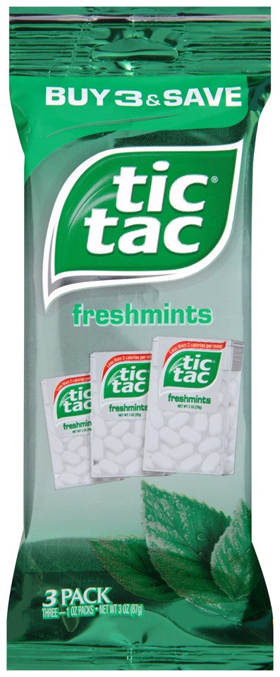 Tic Tac Candy Freshmint 3 Pack; 3 Ounces; 12 Per Box; 2 Per Case