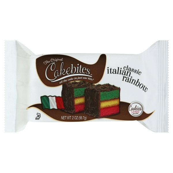 Cakebites Classic Italian Rainbow Cake; 2 Ounces Per Pack - 12 Per Box - 8 Per Case; 12 Per Box; 8 Per Case
