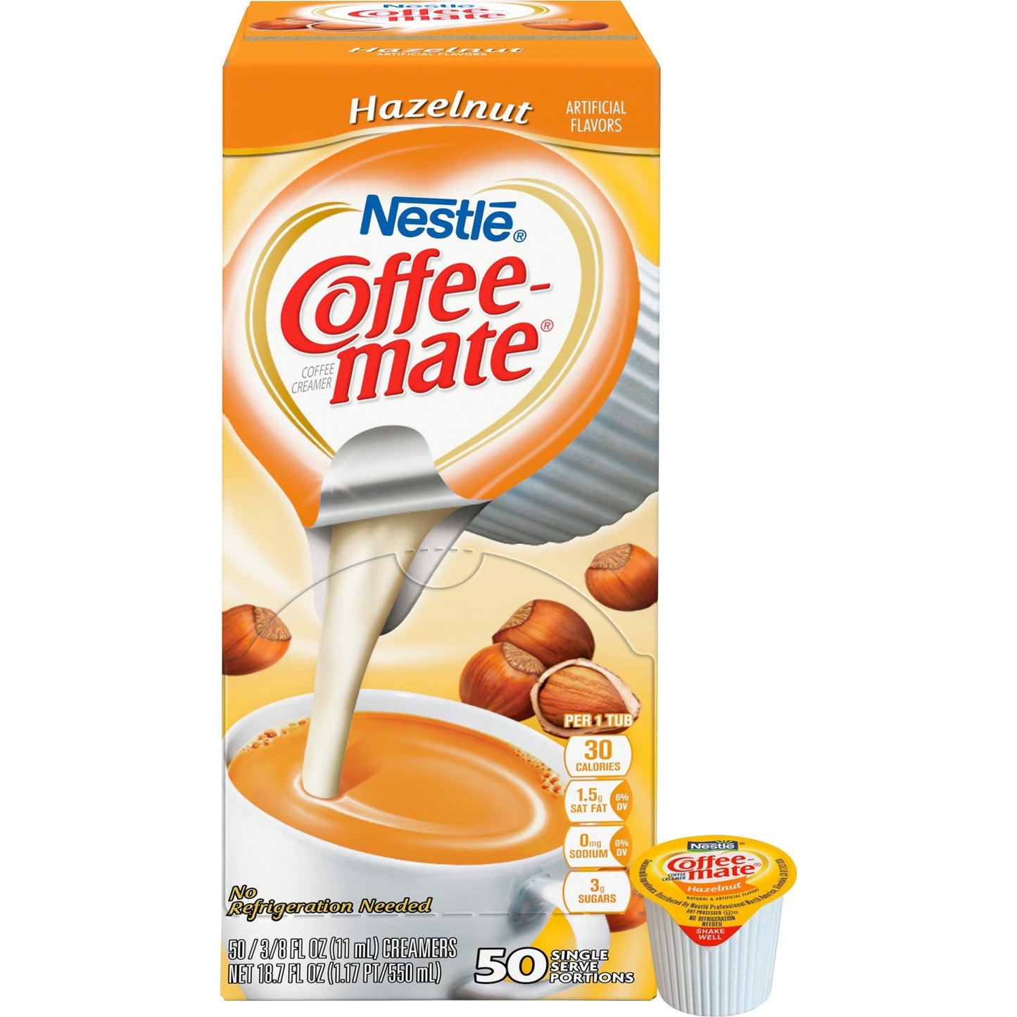 Coffee-Mate Hazelnut Single Serve Liquid Creamer; 18.7 Fluid Ounces; 4 Per Case - High Mart Wholesale