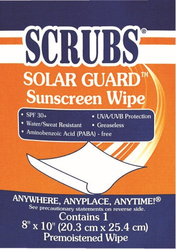 Scrubs Solar Gaurd Sunscreen Towel; 100 Count; 1 Per Case - High Mart Wholesale