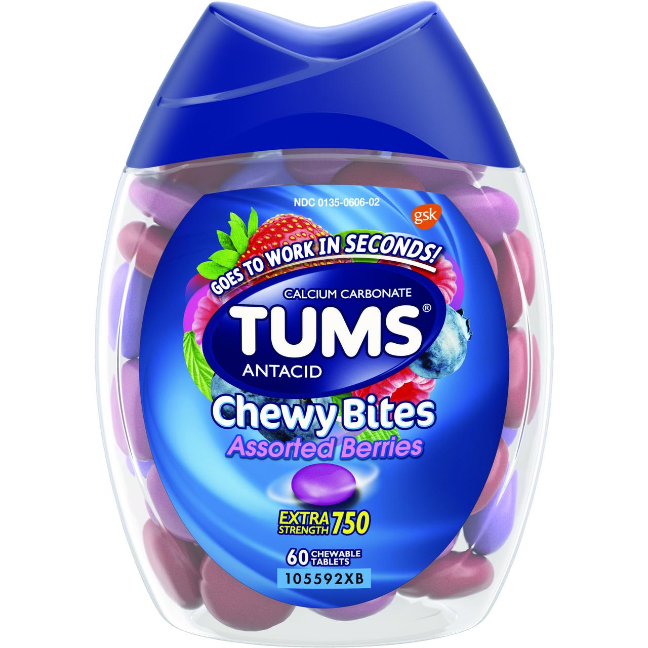 Tums Chewy Bites 60Ct; 60 Each; 3 Per Box; 8 Per Case