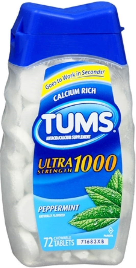 Tums Ultra Peppermint; 72 Each; 6 Per Box; 4 Per Case - High Mart Wholesale