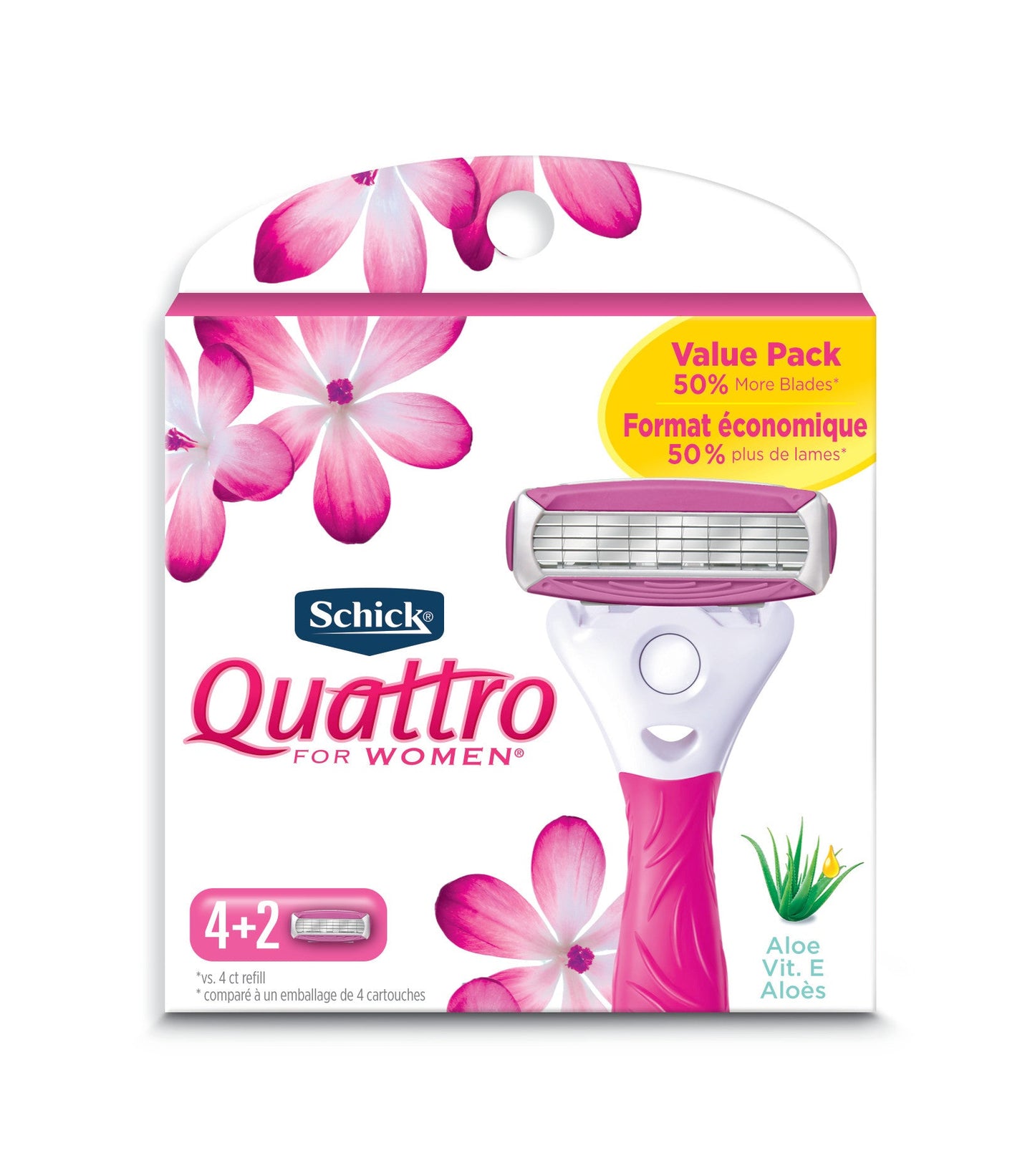 Schick Quattro 6 Count Refill; 6 Count; 6 Per Box; 12 Per Case - High Mart Wholesale