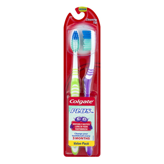 Colgate Plus Adult Manual Toothbrush; 2 Each; 6 Per Box; 6 Per Case