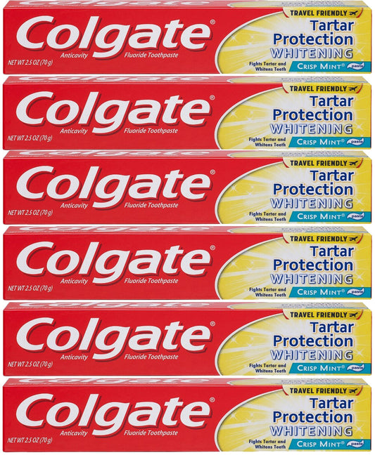 Colgate Travel Friendly Tartar Protection Whitening Crisp Mint Toothpaste; 2.5 Ounces; 6 Per Box; 4 Per Case