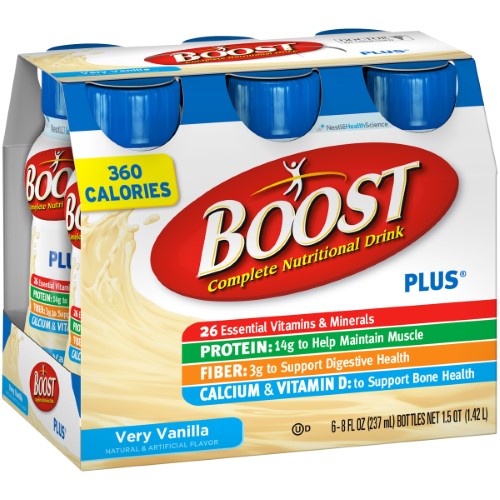 Boost Plus Ready To Drink Vanilla Nutritional Beverage; 8 Fluid Ounces; 6 Per Box; 4 Per Case - High Mart Wholesale